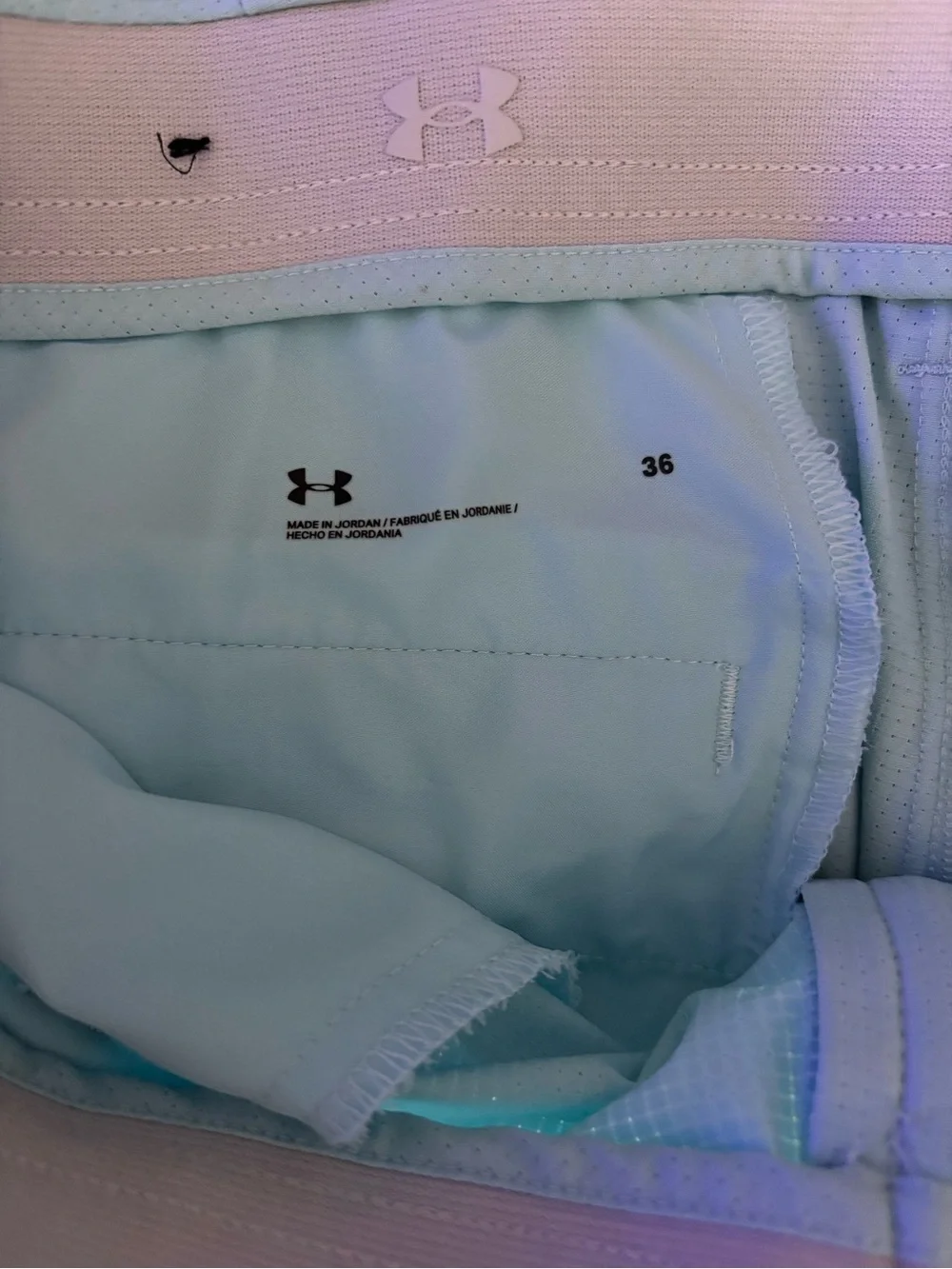 Under Armour Men's Light Aqua Performance Shorts Athletic Golf Shorts Size 36